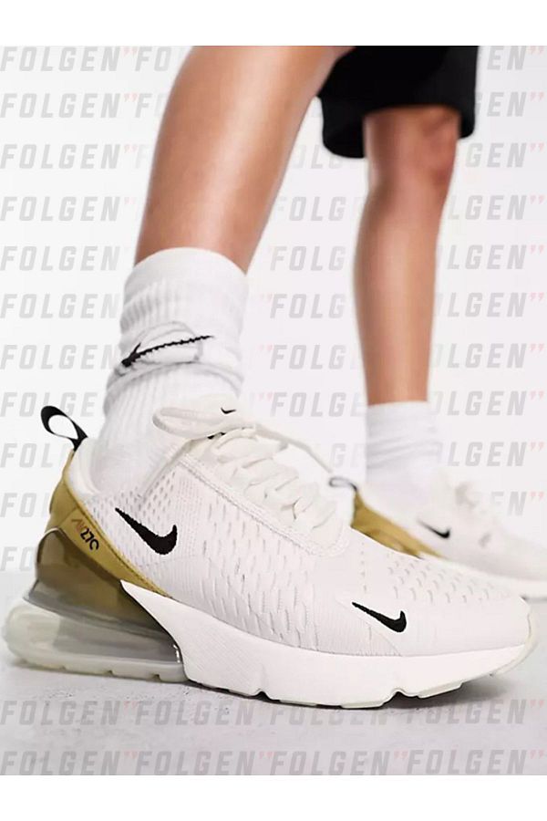 Nike Air Max 270 White and Gold Sneakers Women s Casual Sneakers Trendyol