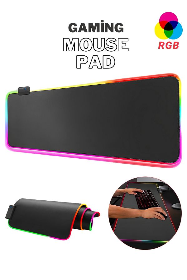 Abbruch-Gaming Mouse Pad Rgb Lighted Gamer Game Pad 80X30 Stitched Keyboard Mouse Pad Non-Slip Base 1