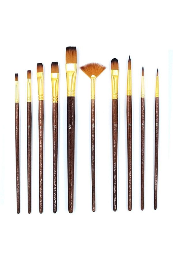 Bianyo-Mei Te Mixed Brush Set 10 pcs N:hkd76 Brown Handle 1