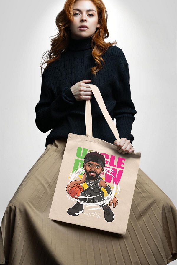 Angemiel Cartoon Basketball Kyrie Irving NBA Star 35X40 Women Men Child Ecru Raw Cloth Bag Trendyol