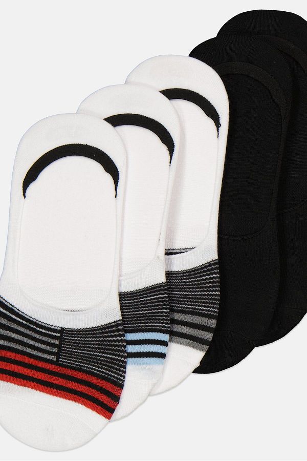 Steve Madden Men 5 Pairs Duster Foot Liners Socks Black White Trendyol
