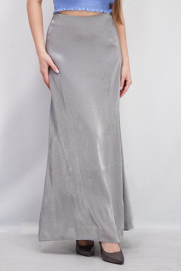 Grey flowy skirt maxi online