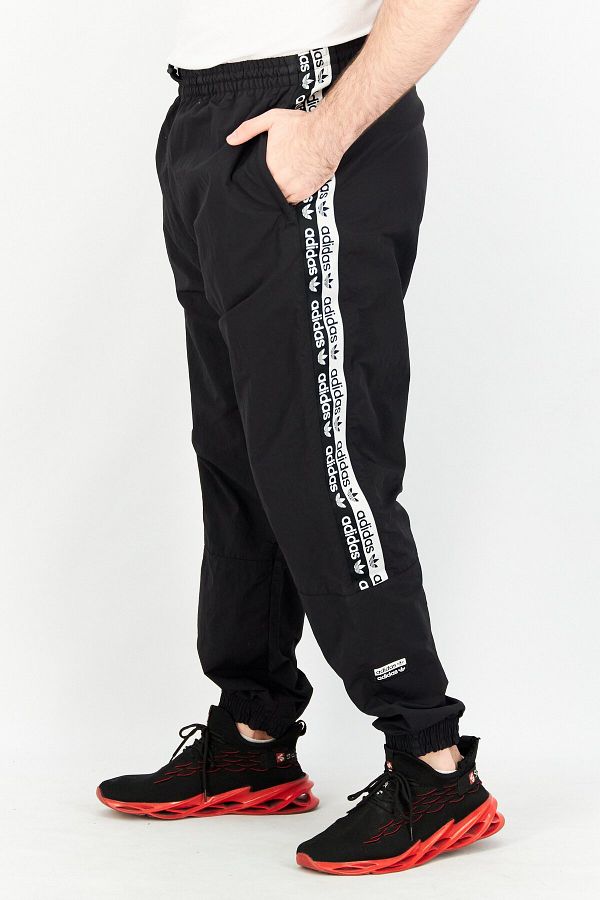 adidas Men Sportswear Fit Tape Woven Track Pants Black Trendyol