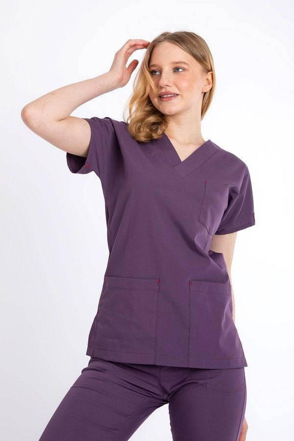 Uçak Medikal-Soft Plum U-Flex Lycra Single Top 1