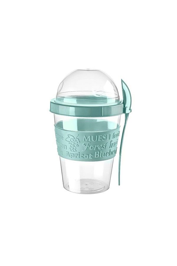 Gönül İşlerim-Take'n Go Practical 600 Ml Yogurt and Musli Container with Portable Spoon 1