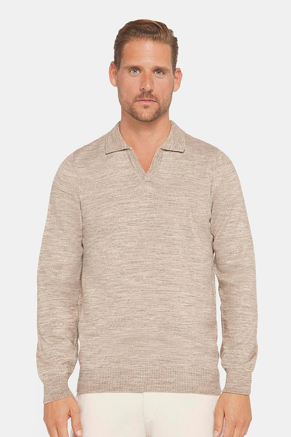 Polo v neck sweater mens top