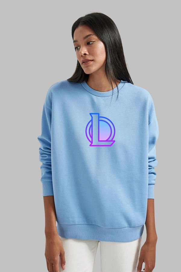 Nyda Collections Cotton Unisex Oversize Sweatshirt Long Sleeve Lol Printed Crew Neck Hoodless Hoodie Trendyol
