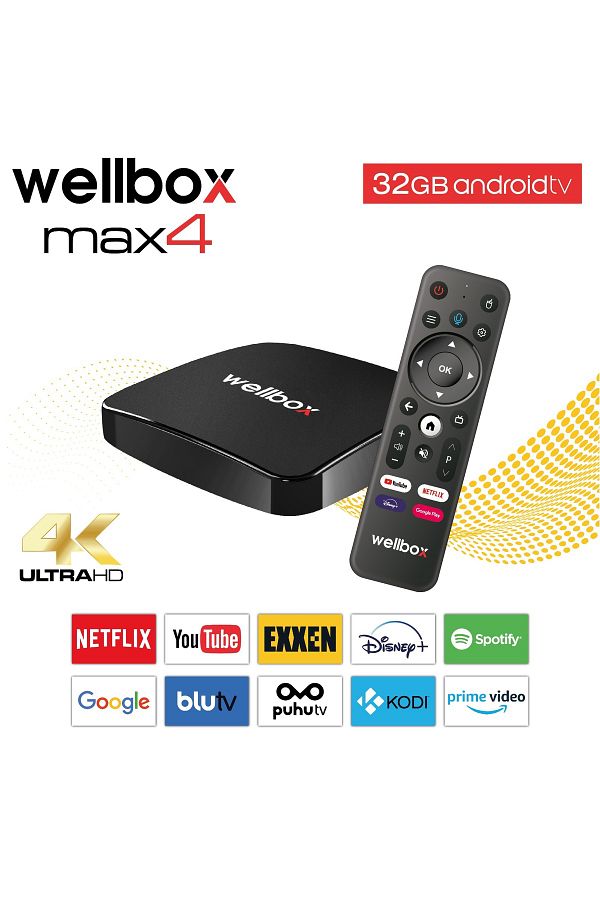 wellbox-Max4 Android Tv Box Android 12 Voice Command 4gb Ram 32GB Memory 1