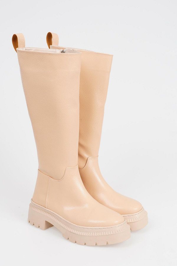 CZ London-Schnürsenkellose Damenstiefel mit dicker Zehensohle 1