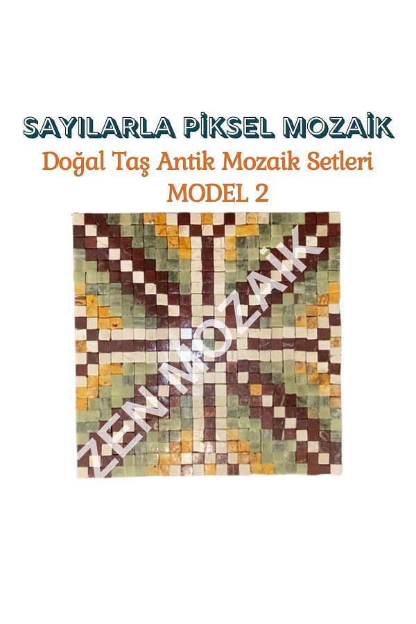 Zen Mozaik-Diy Set - Pixel Mosaic with Numbers, Antique Mosaic, Natural Stone Marble Mosaic 1