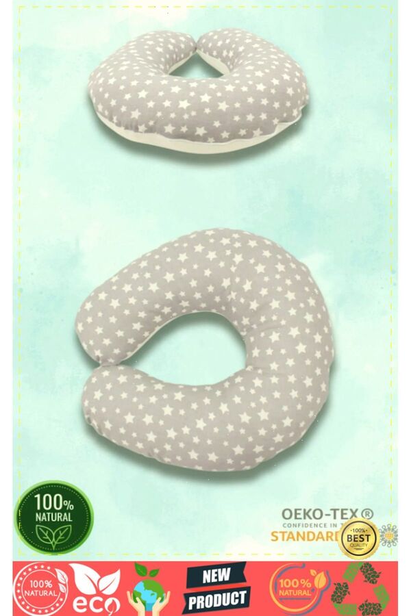 OMZ Gri Rahat ve Konforlu Emzirme Yastığı - Bebek ve Anne İçin Konfor Emzirme Yastigi