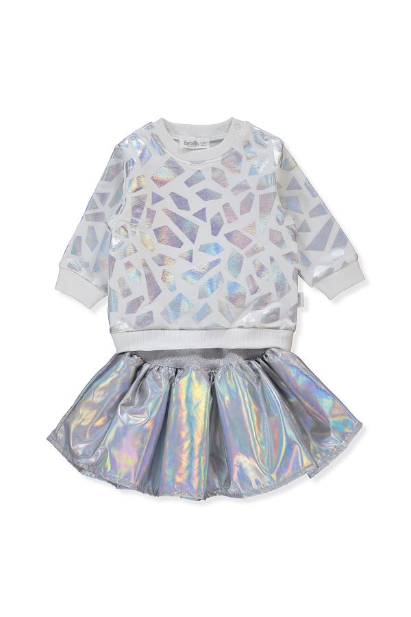 Reflective 2 piece skirt set top