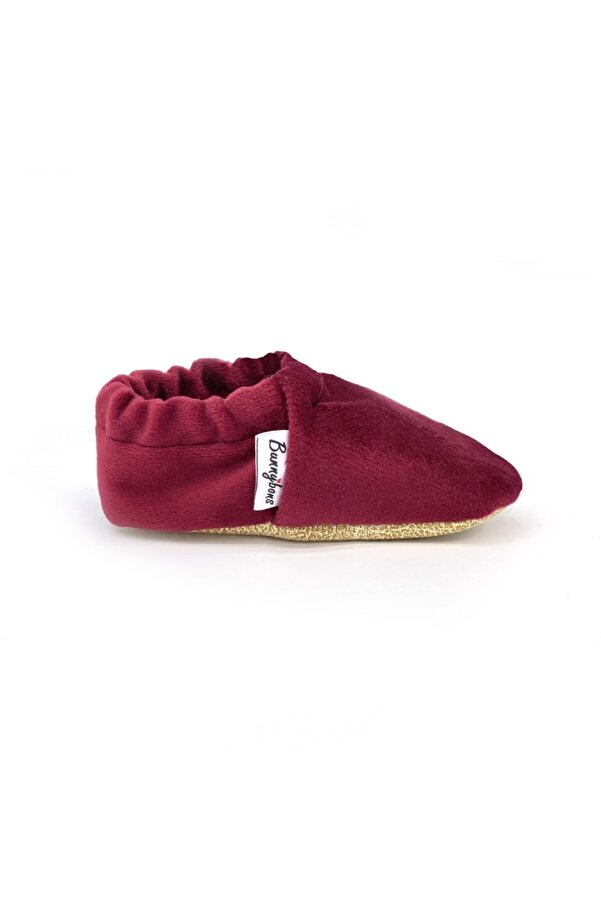 Bunnybons Bordo Kadife Kaydırmaz Taban Bebek Patik