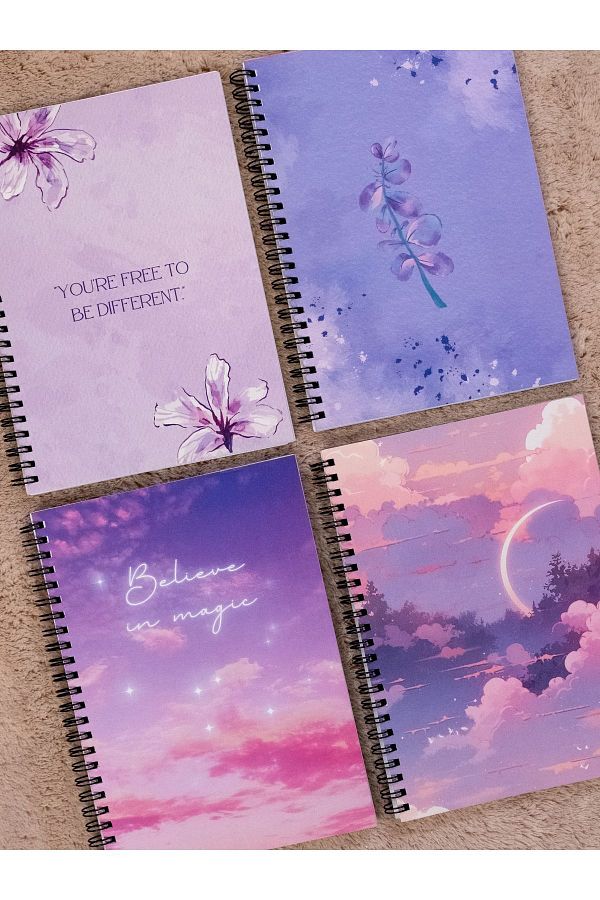 Fobinote-Spiral School Notebook 80 sheets Set of 4 (magicset) - A5 Size Lined 1
