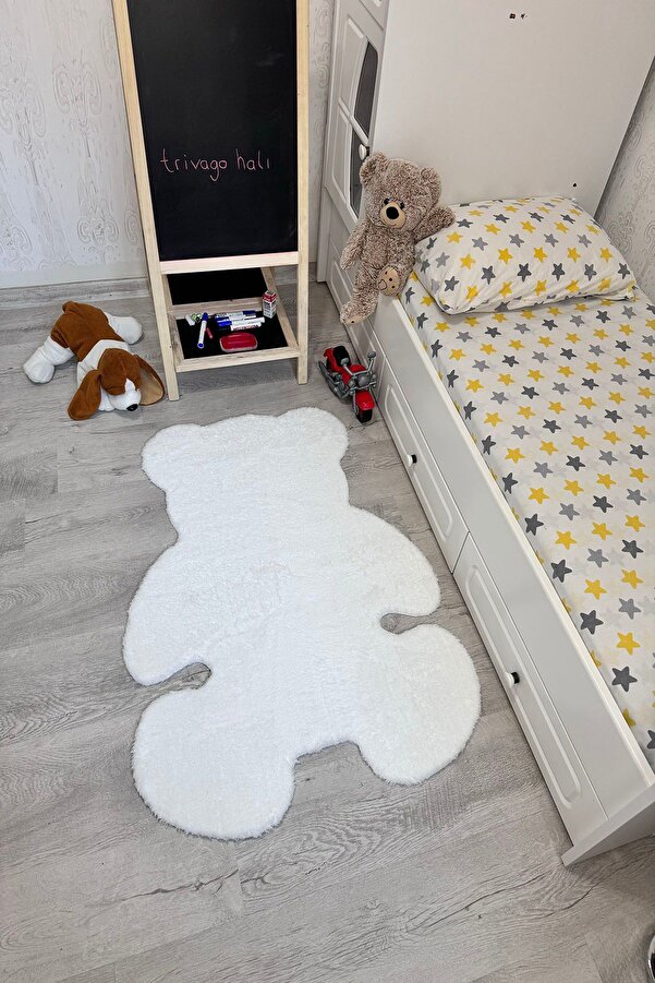 trivago halı Pufi Yumuşak Peluş Ayıcık Halı Post Çocuk Odası Bebek Odası Oturma Odası Halısı