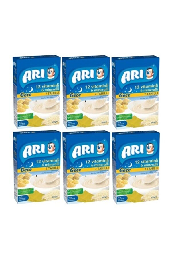 Arı Mama 7 Tahıllı Gece Maması 12 Vitamin 6 Mineralli 200 Gr X 6 Adet