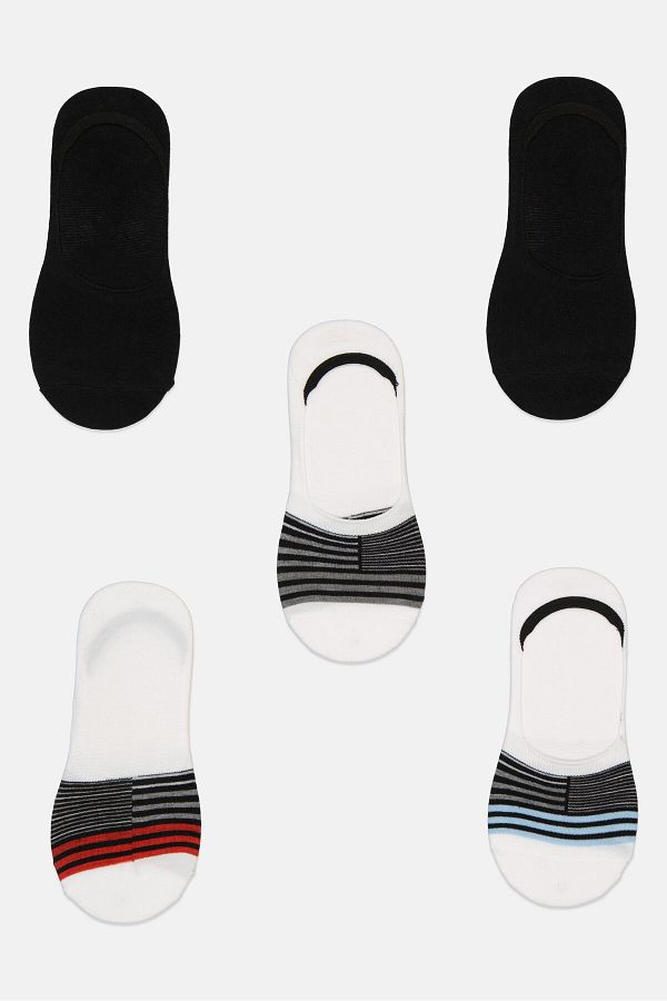 Steve Madden Men 5 Pairs Duster Foot Liners Socks Black White Trendyol