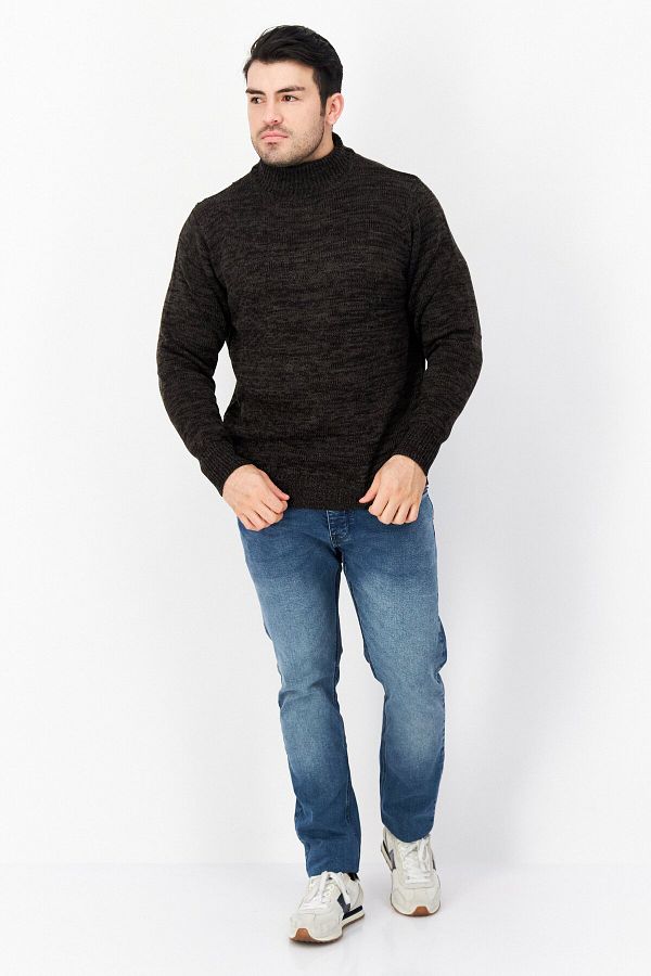 French Connection Men Cowl Neck Long Sleeve Knitted Sweater Black Olive Trendyol