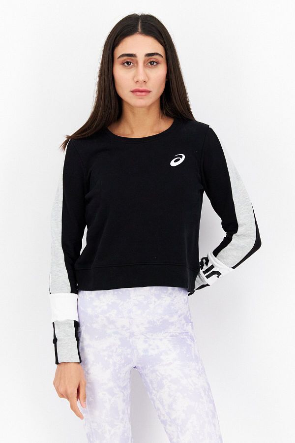 Asics Women Sportswear Fit Long Sleeve Training Sweater Black Grey Trendyol