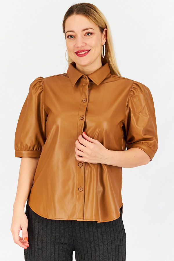Fake leather blouse outlet