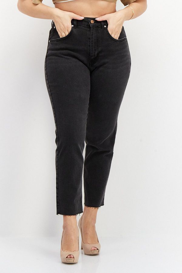 Don t Call Me Jennyfer Women Slim Fit Dark Washed Stretchable Mom Jeans Black Trendyol