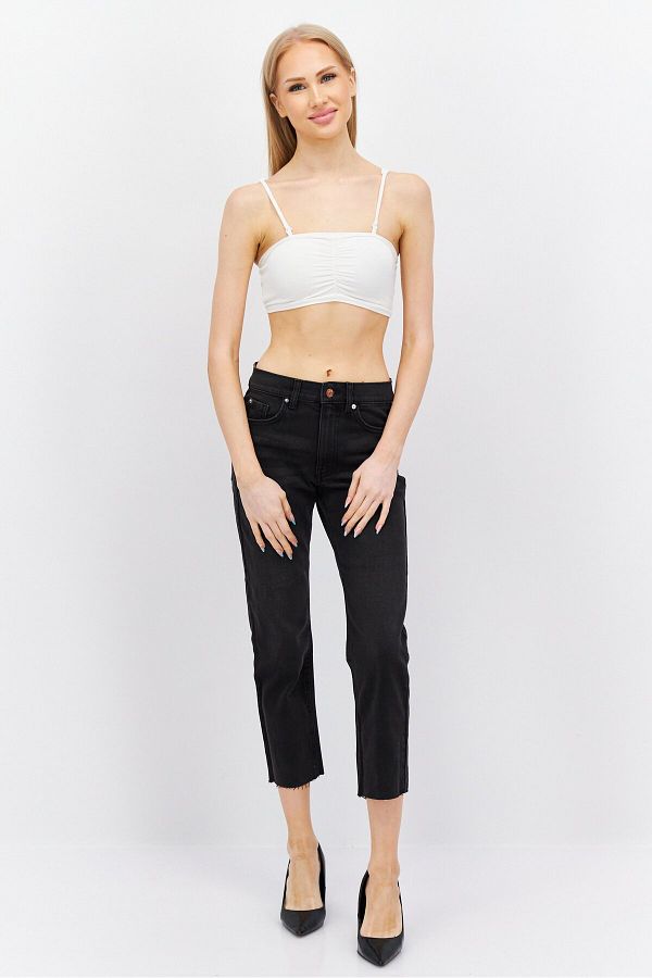 Don t Call Me Jennyfer Women Slim Fit Dark Washed Stretchable Mom Jeans Black Trendyol