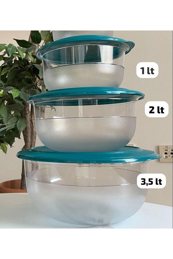 Tupperware-Crystal Storage and Service Container Set of 3 1