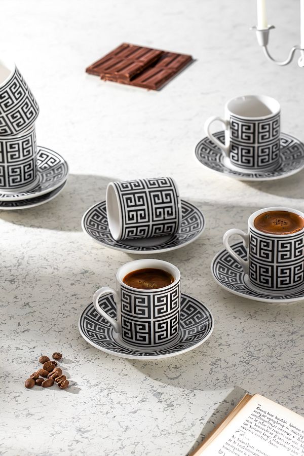 Porsima-Yx-01 6-Piece 12 Piece Turkish Coffee Cup Set 1