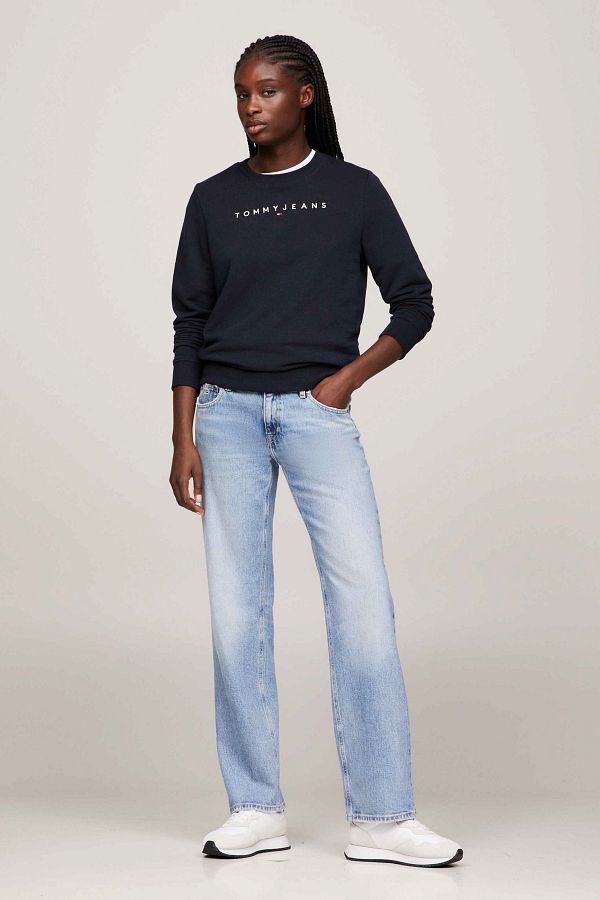 Tommy Hilfiger Tommy Jeans Women s Regular Fit Linear Logo Sweatshirt Trendyol