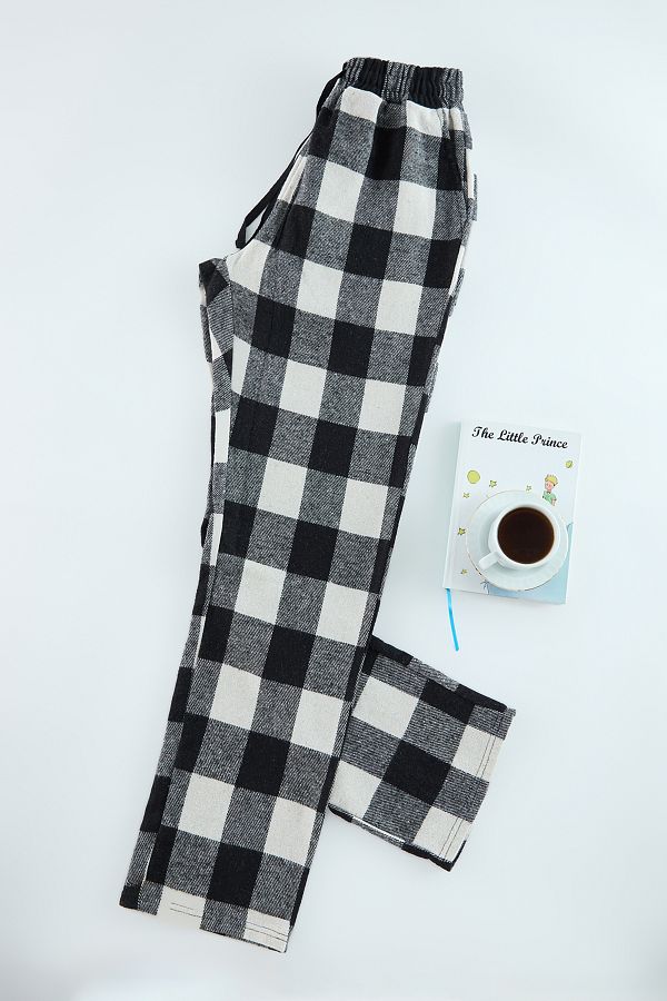 Trendyol Collection Black Ecru Plaid Unisex Lumberjack Pajama Bottoms Tmnaw25Pj00015
