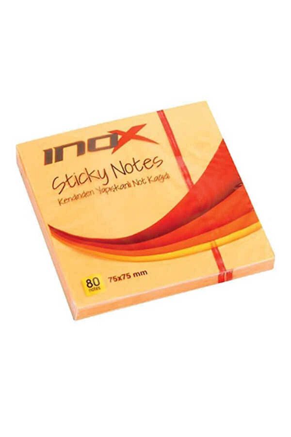 inox-ورق ملاحظات برتقالي - 80 ورقة، 75 × 75 مم، رقم 2328 1