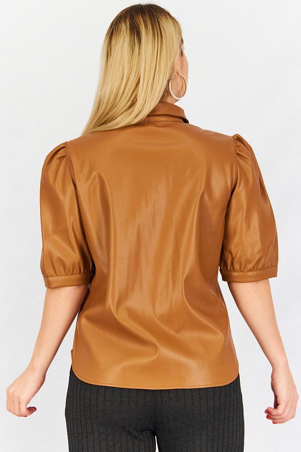 Fake leather blouse outlet