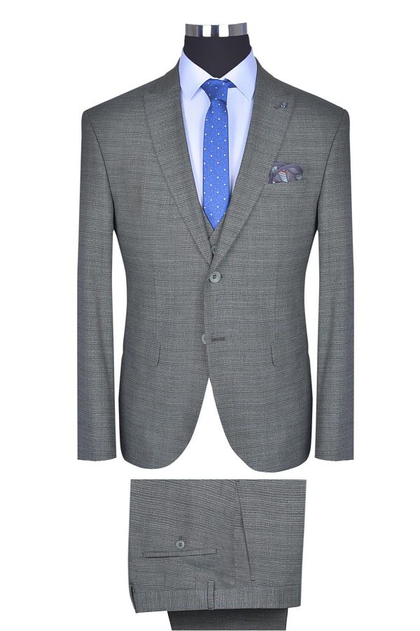 BAGGI-Costum pentru bărbați cu vestă slim fit - potrivire confortabilă 1