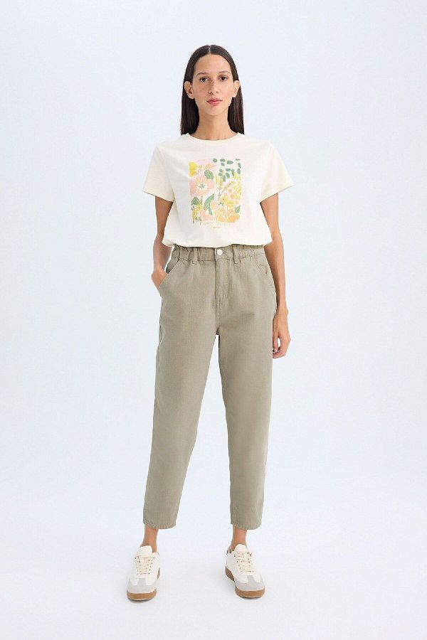 DeFacto-Magas derekú zsebes Gabardine nadrág - Basic Straight Fit S2790az24wn 1