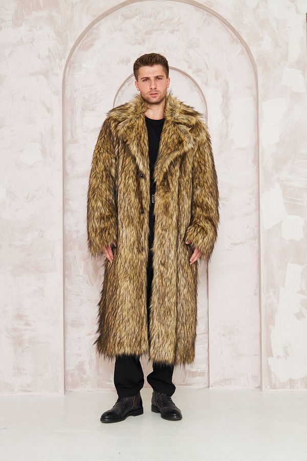 Redpoint Jackets-Men's Long Faux Fur Coat 1