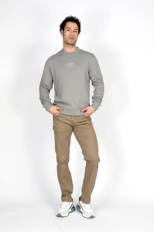 Lee Cooper-Ανδρικό φούτερ σε γκρι O λαιμό Frose 1