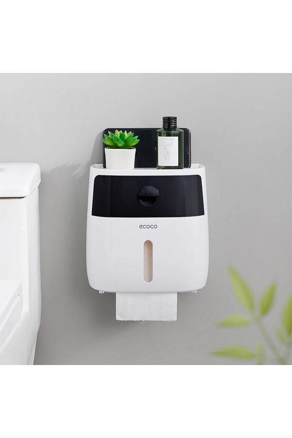 Youban-Miecoco Ecoco - Water Resistant Wall Adhesive Toilet Paper, Bathroom Storage Box with Drawers 1