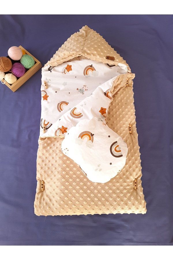 Sadem Butik Baby Swaddle Sleeping Bag Carrycot unisex Blanket Hospital Exit holiday holder baby gift Trendyol