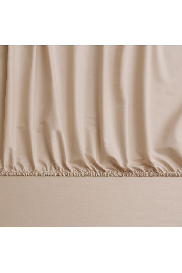 Linens-Camel Colored Mix&Match Cotton Satin Double Elastic Sheet 1
