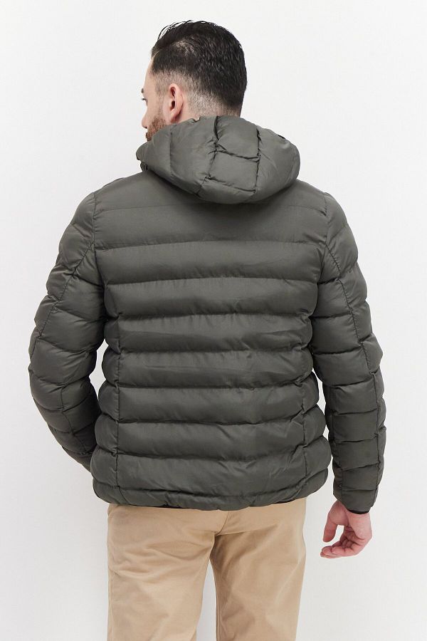 French Connection Men Solid Long Sleeve Puffer Jacket Olive Trendyol