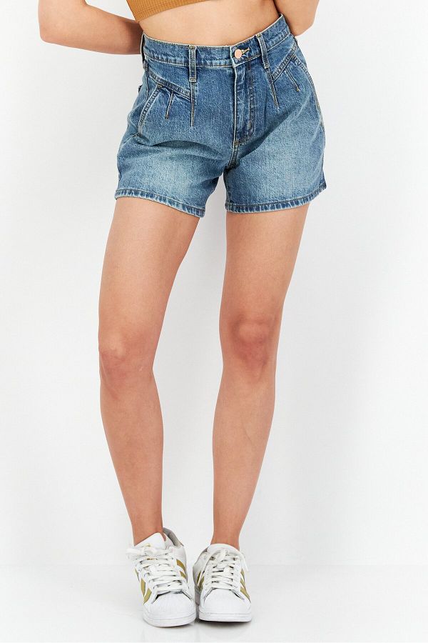 Universal Thread Women Washed Denim Short Blue Trendyol