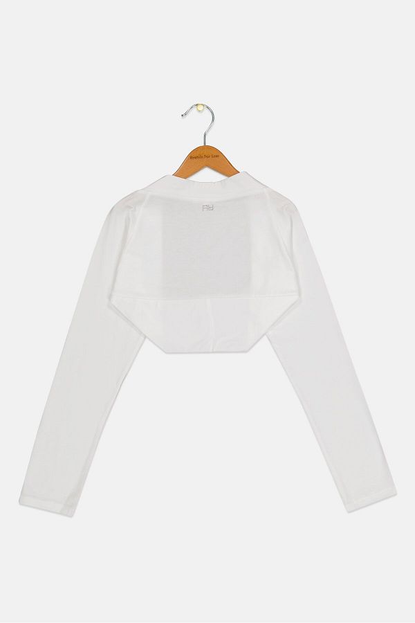Artigli Girl Kids Girl Embellished Long Sleeve Top White Trendyol