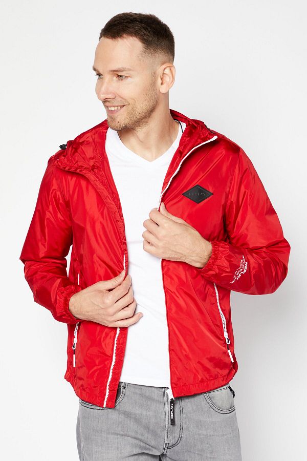 Long red windbreaker clearance
