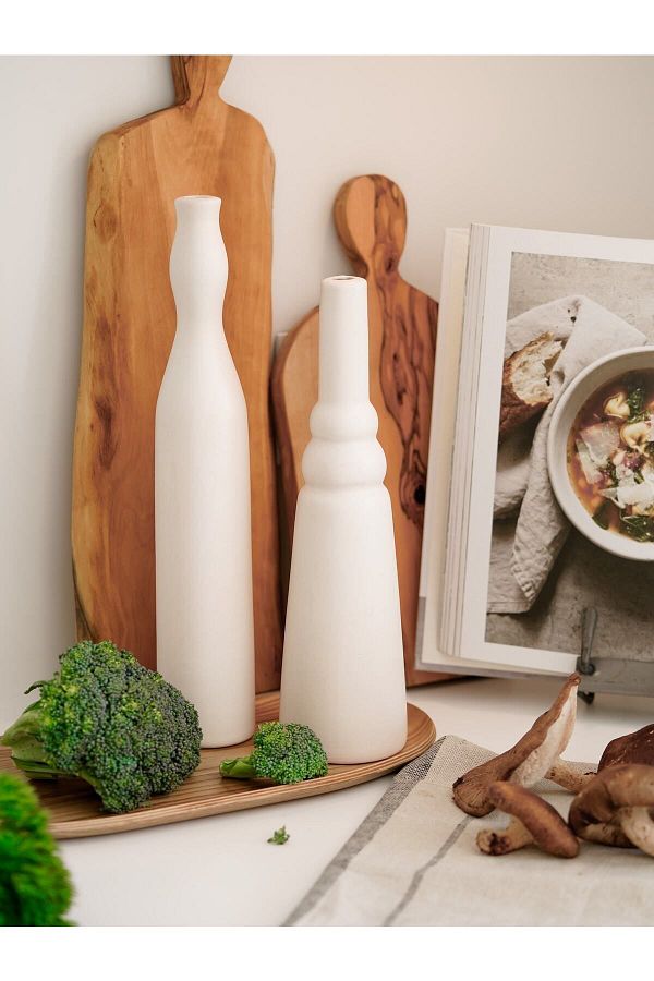 Beige & Stone-Morandi Pure Set of 2 Vase, Decorative Object 1