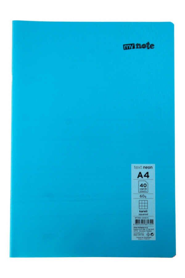 Mynote-Text Neon A4 40 Sheets Checked Plastic Cover Notebook 1
