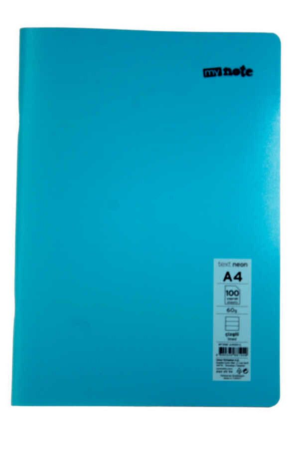 Mynote-Text Neon A4 100 Sheets Lined Plastic Cover Notebook 1