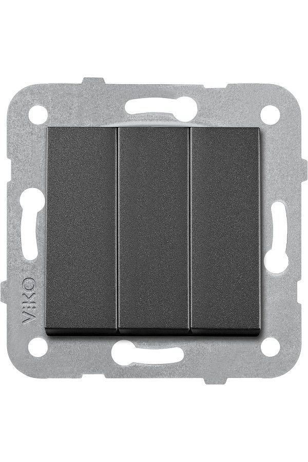 CALRADİA-Sivtcrt Nt Smoked Triple Switch Mechanism+Button Cover Modern Design 1053513 1