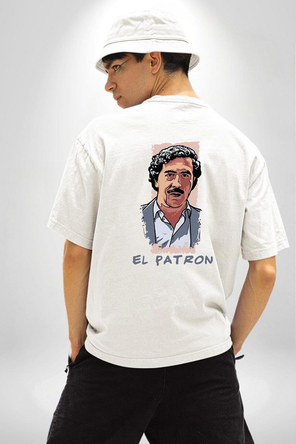 Angemiel El Patron Narcos Pablo Escobar Printed White Oversize Women s Men s T Shirt Trendyol