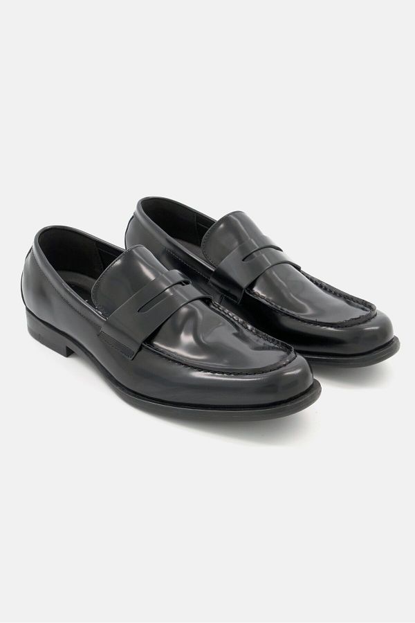 Calvin Klein Men Medium Slip On Leather Formal Shoes Black Trendyol