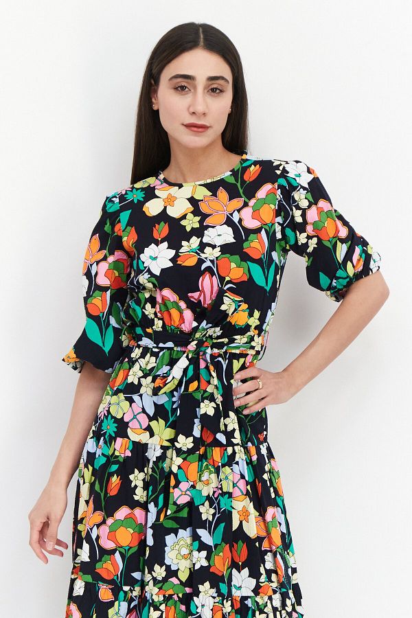 Kate spade black floral dress cheap